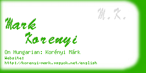 mark korenyi business card
